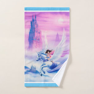 Unicorn Princess fantasy bathroom set towels.
