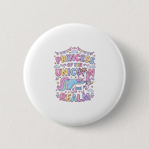 Unicorn Princess of the Unicorn Realm Charming POD 2 Inch Round Button