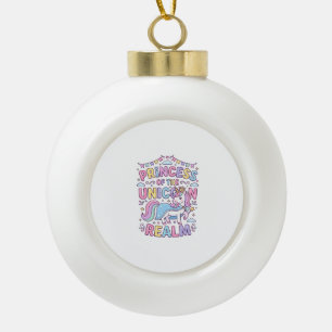 Unicorn Princess of the Unicorn Realm Charming POD Ceramic Ball Christmas Ornament