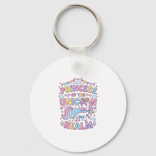 Unicorn Princess of the Unicorn Realm Charming POD Keychain