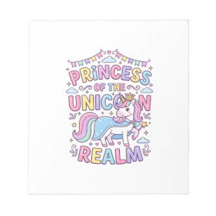 Unicorn Princess of the Unicorn Realm Charming POD Notepad