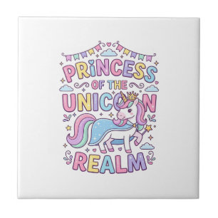 Unicorn Princess of the Unicorn Realm Charming POD Tile