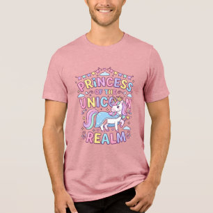 Unicorn Princess of the Unicorn Realm Charming POD Tri-Blend Shirt