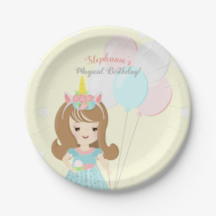 Unicorn Princess Paper Plate