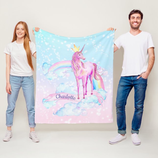 Unicorn Princess Personalized Unicorn Blanket (In Situ)