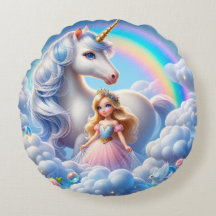 Unicorn Princess Rainbow Coussin - Pastel Fairytal