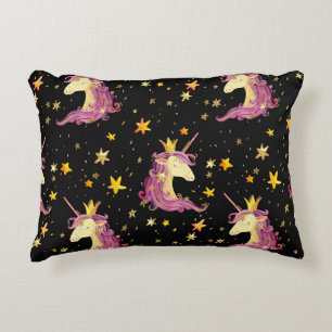 Unicorn Princess: Watercolor Fairy Tale Accent Pillow