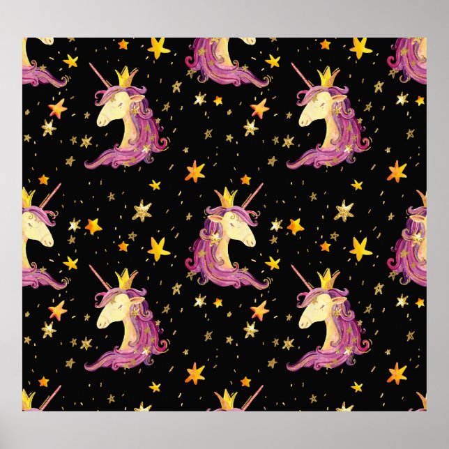 Unicorn Princess: Watercolor Fairy Tale Poster (Front)