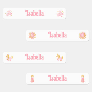 Unicorn Princesse Retour à l'école Étiquettes de v