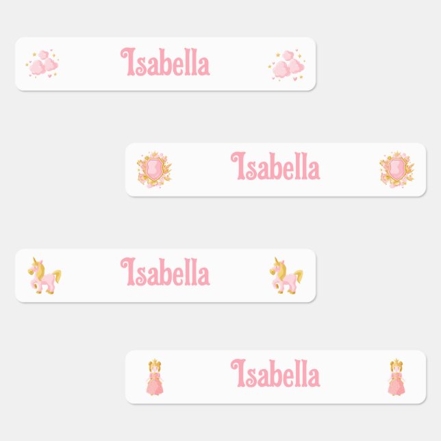 Unicorn Princesse Retour à l'école Étiquettes de v (Groupe)