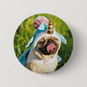 Unicorn Pug 2 Inch Round Button
