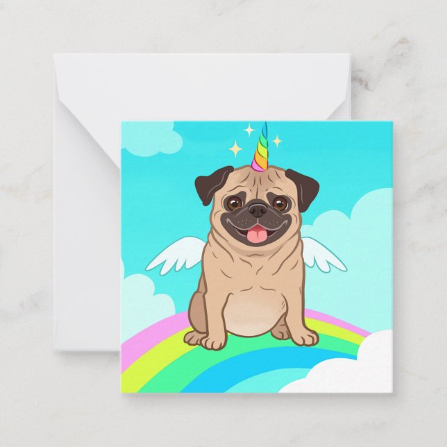 Unicorn Pug Card (Front)