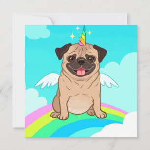 Unicorn Pug Holiday Card