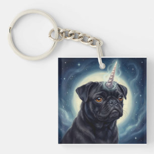 Unicorn Pug Keychain