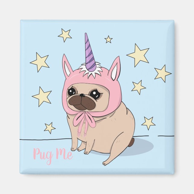Unicorn Pug Magnet (Front)