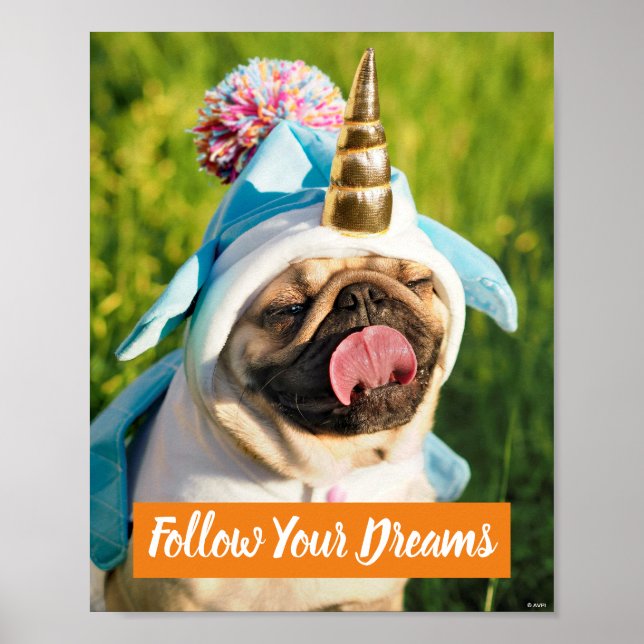 Unicorn Pug Poster (Front)