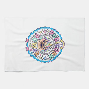 Unicorn Pugicorn Power Funny Cute Gift Design_1 Kitchen Towel