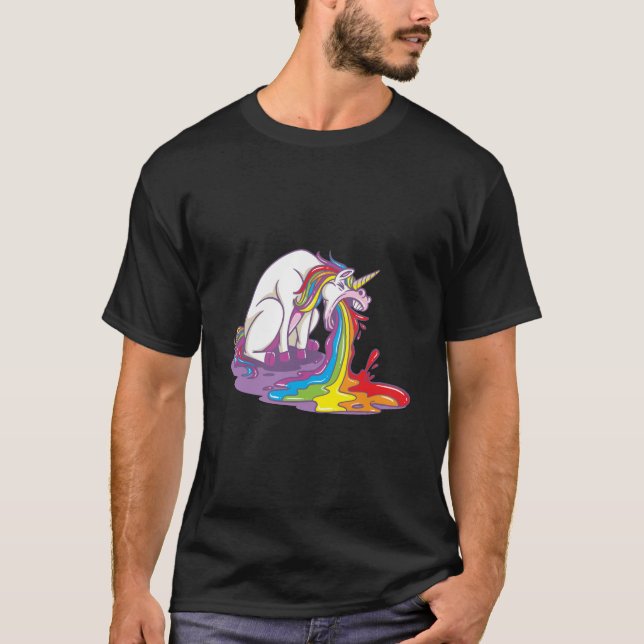 Unicorn Puking Rainbow T-Shirt (Front)