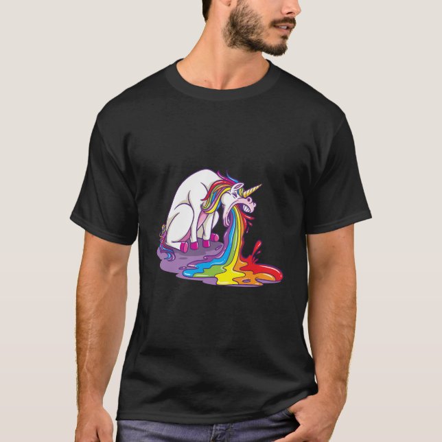 Unicorn Puking Rainbow T-Shirt (Front)