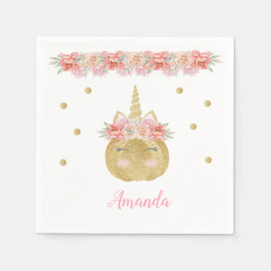 Unicorn Pumpkin Paper Napkin
