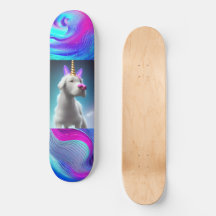Unicorn Puppy art on skateboard for boy girl