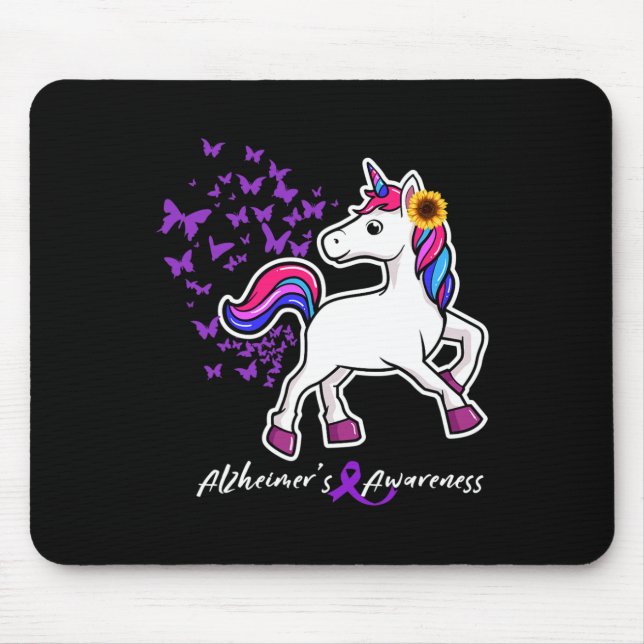 Unicorn Purple Heimerheimer Awareness - End Heimer Mouse Pad (Front)