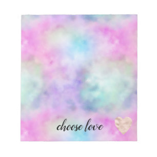 Unicorn Purple Pink Aqua Blush Heart Notepad