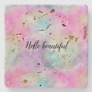 Unicorn Purple Pink Aqua     Stone Coaster
