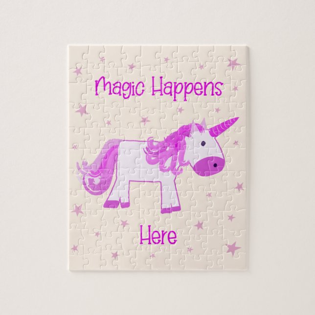 Unicorn Puzzle - Magic Happens Here (Vertical)
