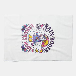 Unicorn Rain Boots and Unicorn Roots Commercial Sh Kitchen Towel
