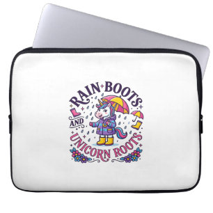 Unicorn Rain Boots and Unicorn Roots Commercial Sh Laptop Sleeve