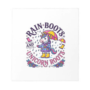 Unicorn Rain Boots and Unicorn Roots Commercial Sh Notepad