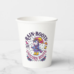 Unicorn Rain Boots and Unicorn Roots Commercial Sh Paper Cups