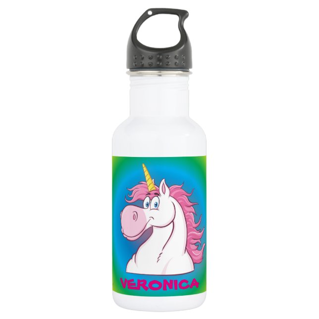 Unicorn Rainbow 18oz Water Bottle (Front)