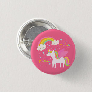 Unicorn Rainbow 1 Inch Round Button