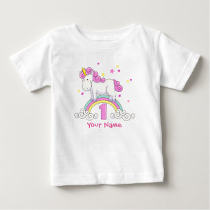 Unicorn Rainbow 1st Birthday Baby T-Shirt