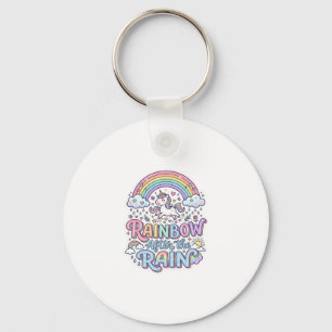 Unicorn Rainbow After the Rain Premium Vector Typo Keychain