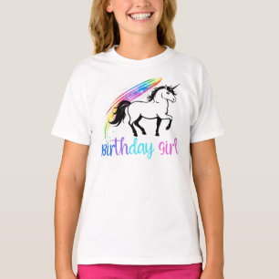 Unicorn Rainbow Birthday Girl T-Shirt