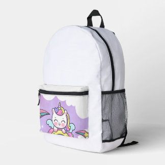 Unicorn Rainbow Birthday Invitation Printed Backpack