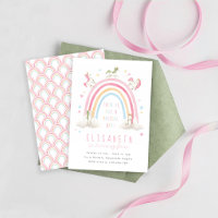 Unicorn Rainbow Birthday Invite, Pastel Rainbow