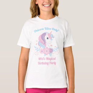 Unicorn Rainbow Birthday T-Shirt Custom Name