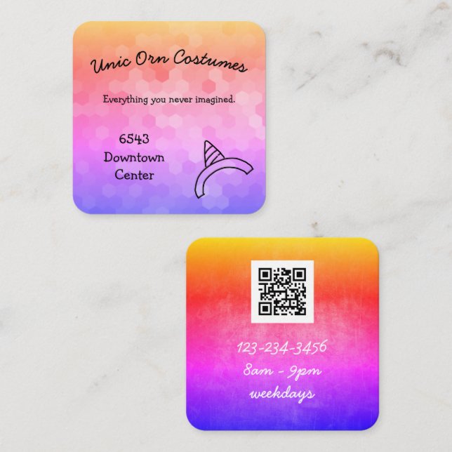 Unicorn Rainbow Business Card (Front/Back)