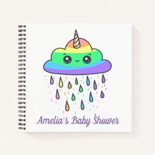 Unicorn Rainbow Cloud Baby Shower Notebook