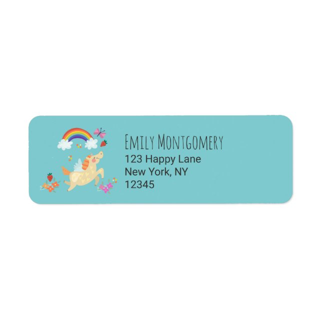 Unicorn Rainbow Clouds and Flowers (Front)