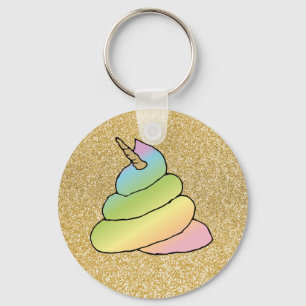 Unicorn Rainbow Crap Emoji Poop Emoji With Face Keychain