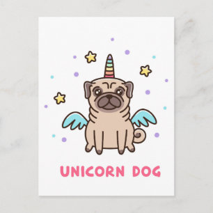 Unicorn Rainbow Dog Postcard