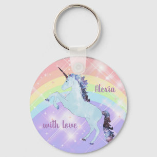 Unicorn, rainbow, for girls, children's, festive, keychain
