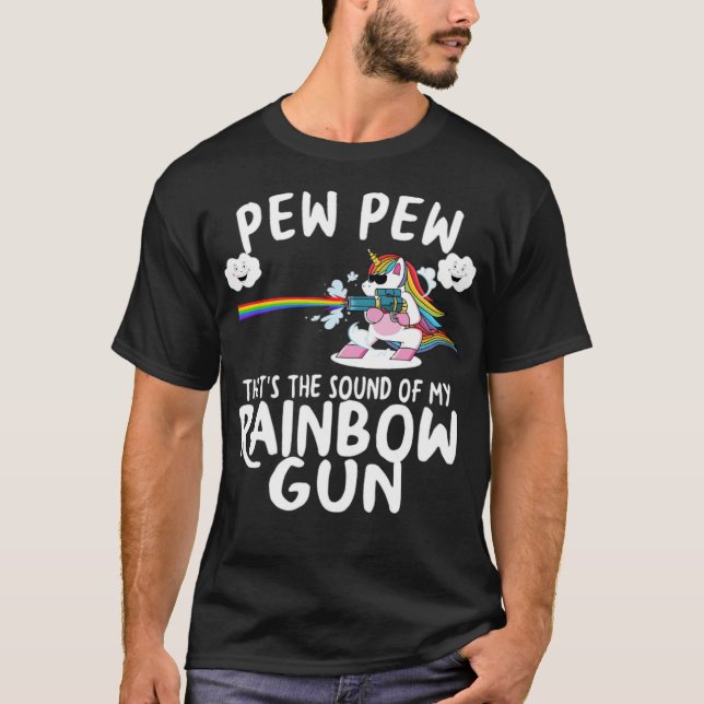 Unicorn Rainbow Gun dance fairy  T-Shirt (Front)