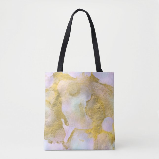 *~* Unicorn Rainbow Holograghic Pastel Gold AP1  Tote Bag (Front)