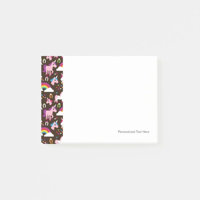 unicorn rainbow kids background horse post-it notes (Front)